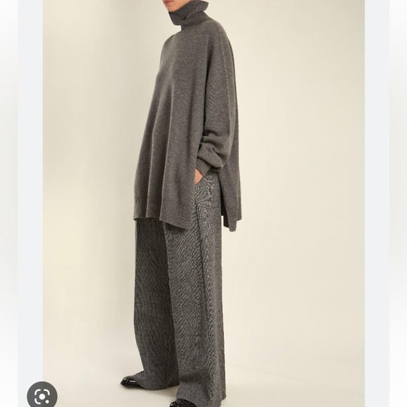 Raey Sweaters - RAEY BLACK Oversized Split-side Cashmere Turtleneck